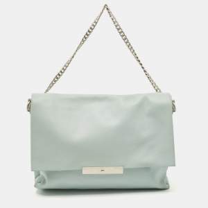 Pre Owned Celine Light Blue Leather Blade Flap Shoulder Bag