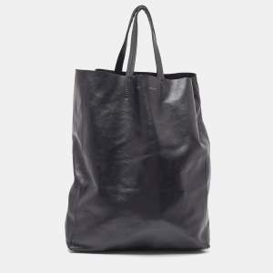 Pre Owned Celine Black Leather Vertical Cabas Tote