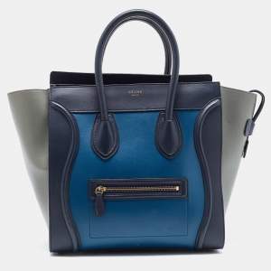 Pre Owned Celine Multicolor Leather Mini Luggage Tote