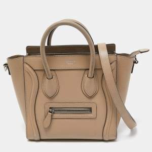 Céline Beige Leather Nano Luggage Tote