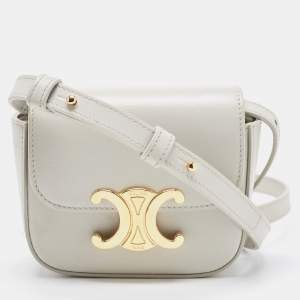 Celine Off-White Leather Mini Claude Shoulder Bag