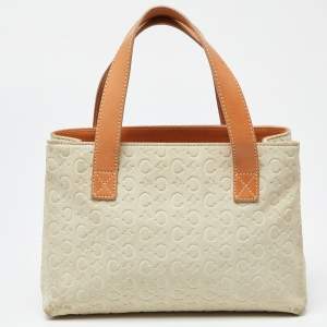 Pre Owned Celine Beige/Tan Macadam Suede and Leather Vintage Bag