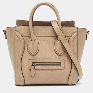 Céline Beige Leather Nano Luggage Tote