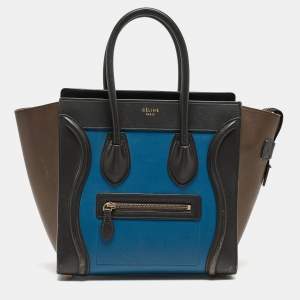 Pre Owned Celine Multicolor Leather Micro Luggage Tote