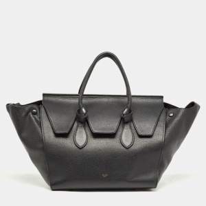 Pre Owned Celine Black Leather Small Tie Tote