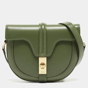 Celine Green Leather Small Besace 16 Shoulder Bag