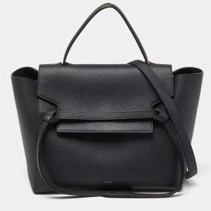 Celine Black Leather Mini Belt Top Handle Bag
