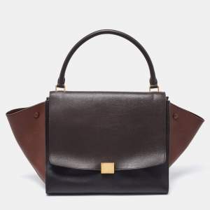 Pre Owned Celine Tricolor Leather Large Trapeze Top Handle Bag
