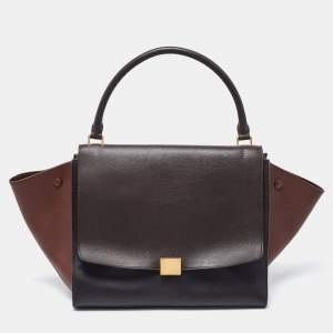 Celine Tricolor Leather Large Trapeze Top Handle Bag