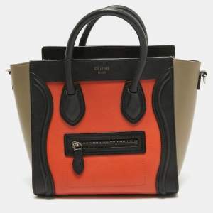 Celine Tri Color Leather Nano Luggage Tote