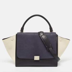 Pre Owned Celine Tricolor Leather Medium Trapeze Bag