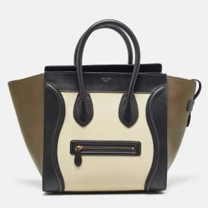 Pre Owned Celine Tricolor Leather Mini Luggage Tote