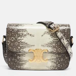 Celine Natural Lizard Teen Triomphe Shoulder Bag