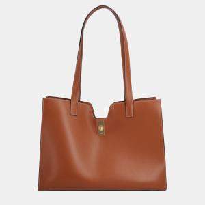 Celine Brown Leather Smooth Cabas 16 Tote Bag