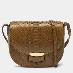 Celine Olive Green Python Small Trotteur Crossbody Bag