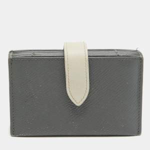 Celine Grey/Off White Leather Accordion Card Holder  