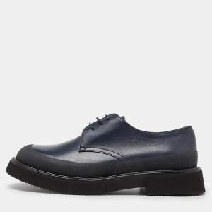 Celine Navy Blue Leather Platform Derby Sneakers Size 39