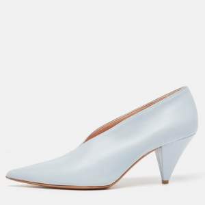 Celine Blue Leather Vamp Pointed Toe Pumps Size 39