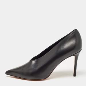 Celine Black Leather V Neck Pumps Size 37.5