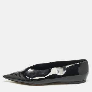 Celine Black Leather V-Neck Ballet Flats Size 40