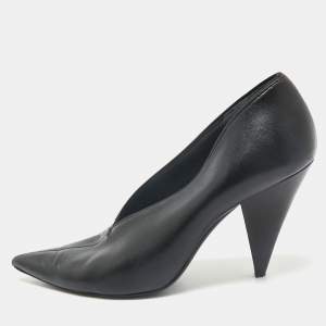 Celine Black Leather V Neck Pumps Size 38