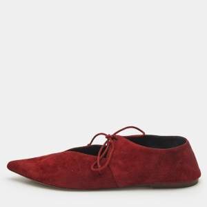 Celine Burgundy Suede Babouche Ballet Flats Size 38