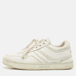 Celine White Leather Trainer Low Top Sneakers  Size 37