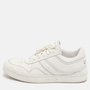 Pre Owned حذاء رياضي سيلين جلد أبيض برباط مقاس 39