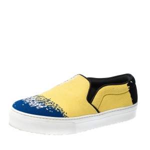 Pre Owned Celine Multicolor Knit Skate Slip On Sneakers Size 36.5