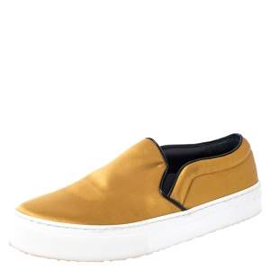 Celine Yellow Satin Slip On Sneakers Size 39