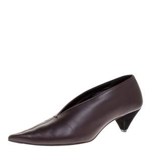 Celine Brown Leather Pointed Toe Pumps Size 38