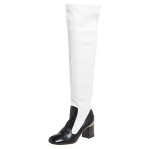 Celine Two Tone Leather Over The Knee Boots Size 38.5