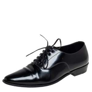 Celine Black Leather Jacno Oxfords Size 36.5