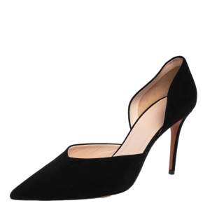 Pre Owned Celine Black Suede D'orsay Pointed Toe Pumps Size 40