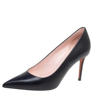 Pre Owned Celine Black Leather Pointed Toe Pumps Size 36