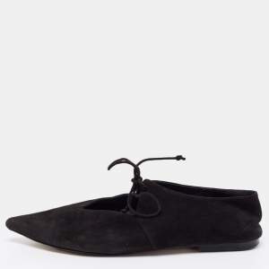 Celine Black Suede Babouche Pointed Toe Ballet Flats Size 37