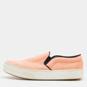 Celine Orange Canvas Slip On Sneakers Size 38