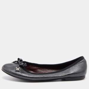 Celine Black Leather Bow Ballet Flats Size 36