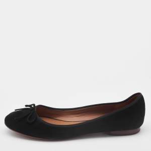 Celine Black Suede Bow Ballet Flats Size 38