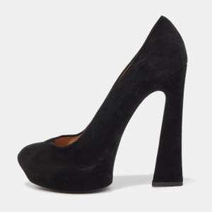 Celine Black Suede Platform Pump Size 40