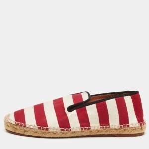 Celine Tri Color Stripe Canvas Espadrille Flats Size 38