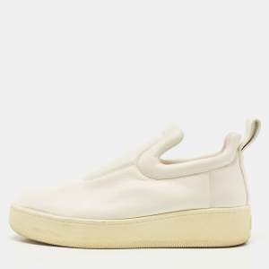 Celine Off White Leather Slip On Sneakers Size 37