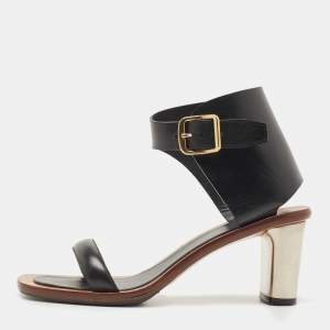 Pre Owned Celine Black Leather Bam Bam Sandals Size 38