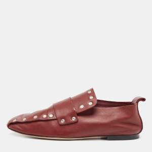 Celine Red Leather Slip On Loafers Size 38