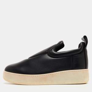 Celine Black Leather Slip On Sneakers Size 37