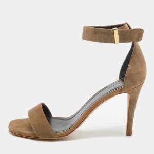 Celine Grey Suede Ankle Strap Sandals Size 38.5