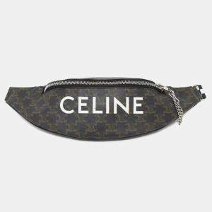 Celine Brown Triomphe Coated Canvas Belt Bag