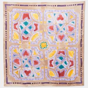 Pre Owned CH Carolina Herrera Multicolor Printed Silk Scarf
