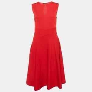 CH Carolina Herrera Red Knit Sleeveless Dress M