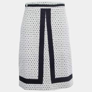 CH Carolina Herrera White Eyelet Cotton A-Line Skirt M